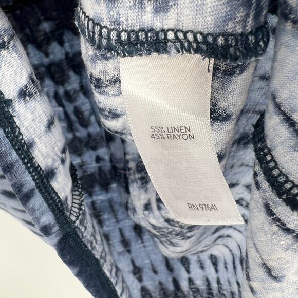 J Jill Tunic Top Womens XSP Blue Tie Dye Boho Linen Blend Lightweight - Picture 4 of 6